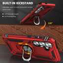 S24 Case,S25 Case, for Samsung Galaxy S24/S25 6.1 inch Case,with Kickstand Ring,Adjustable Stand,Military Grade,Heavy Duty Protection,Shockproof,Anti-Fingerprint,Support Magnet Car Mount,Red