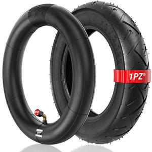 1PZ ITX-RFS Heavy Duty 10x2.125/10 x 2 Tire and Inner Tube with Bent Valve Stem for Smart Electric Balance Scooter Bike, Stroller, Bicycle, Tricycle 10" inch Unicycle