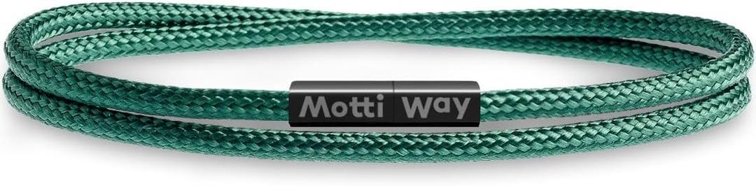 Nautical Durable Black Rope Cord Cuff Unisex Waterproof Bracelet with Magnetic Clasp for Men & Women (XL - Wrist size: (7.9 - 8.3 inch], Bora Bora)