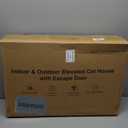 Outdoor Heated Cat House in Winter,Extremely Insulated & Weatherproof,Elevated Feral Cat Shelter with Waterproof Eaves & Escape Door for Outside Stray Barn Cat (Dark Grey,S.) (16.7"L x 12.6"W x 17.7"H)