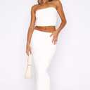 Two Piece Skirt Outfits for Women Sleeveless Tube Tops Bodycon Sexy Maxi Dress 2 Piece Summer Y2K Vacation Set