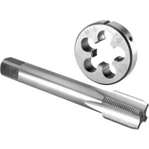 Burkit M16 X 1 Tap and Die Set, M16 x 1.0 Machine Thread Tap and Round Die Right Hand