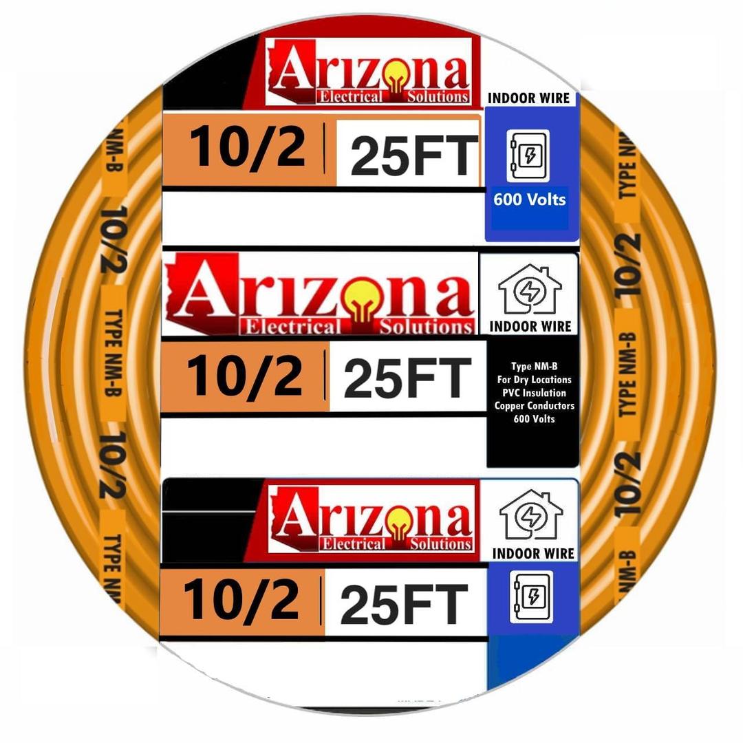 25 Feet 10/2 NM-B Cable with Ground, Orange Jacket