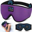 LC-dolida Sleep Headphones, Sleep Mask Bluetooth Wireless Music Eye Mask, Sleeping Headphones for Side Sleepers Sleep Mask with Bluetooth Headphones Ultra-Thin Stereo Speakers Perfect for Sleeping (Classical Purple)