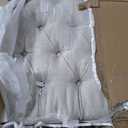 Madison Park Amelia Upholstered Headboard | Nail Head Trim Wingback Button Tufted | King, Cream