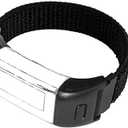 Watchband Compatible with Garmin vivosmart HR/HR+ Replacement Bands - Woven Nylon Strap with Hook and Loop ((10#) Dark Black)