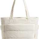 BAGSMART Tote Bag for Women, Lightweight Puffy Tote Bag with Compartments Shoulder Bag Handbag for Travel, Work, Gym