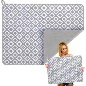 Hushee 2 Pack Extra Large Dish Drying Mat Hide Stain Dish Drying Pad Large Size Dishes Drainer Mats for Countertop, Sink, Refrigerator or Dryer, 30 x 24 Inch (Classic)