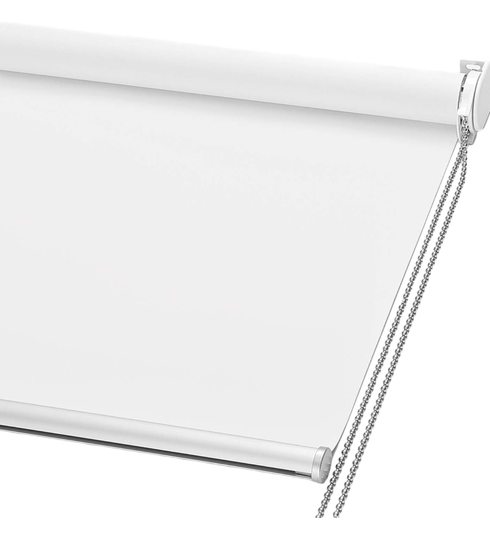 ChrisDowa 100% Blackout Roller Shade, Window Blind with Thermal Insulated, UV Protection Fabric. Total Blackout Roller Blind for Office and Home. Easy to Install. White,44" W x 72" H