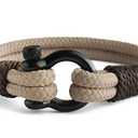 Mens Rope Bracelet - Stainless Steel Black Shackle, Extremely Durable and Scratch Resistant Waterproof Paracord, Handmade, Nautical Wristband for Men B-5-7