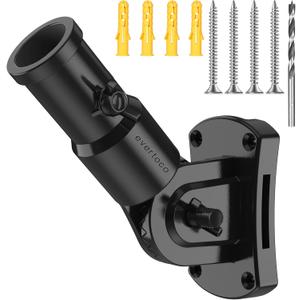 Heavy Duty T304 Stainless Steel Flag Pole Bracket - 180 Adjustable Flag Pole Holder for House with Two Installation Methods, Flag Mount for 1" Diameter Pole, Wind Resistant&Rust Free Black