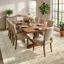 8x10 Machine Washable Area Rug, Beige Vintage Distressed Boho Rug, Foldable Ultra Soft Low Pile Non-Slip Stain Resistant Carpet for Living Room Large Area