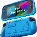 Kids Case for Nintendo Switch 2 with Game Card Slots,Kid Friendly Ultra-Light Anti-Fall & Shockproof EVA Switch 2nd Protection Cover with Ergonomic Grip, Durable Gaming Protective Shell for Teens (Blue)