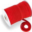 Tewadoo Bias Tape Double Fold 1/2 Inch - Red 55 Yards Polyester Binding Tape for Sewing, Quilt Binding, Hemming, Seaming and Fabric Piping