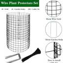 Adnee 10 Packs Wire Plant Protector from Animals - 20" H X 12" D Metal Mesh Plant Cage Covers - Sturdy Garden Bunny Barricades Chicken Wire Cloche for Plants Shrubs Vegetables Flowers