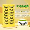 Manga Lashes Natural Eyelashes Spiky False Eyelashes Invisible Band 3D Cat Eye Lashes Wispy Fake Lashes Cosplay Anime Lashes 7 Pairs Pack Asian Doll Lashes Clear Band by YDAGKH