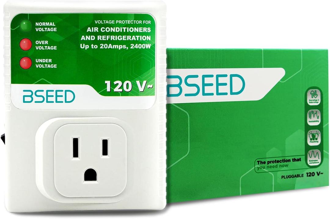 BSEED Surge Protector for Refrigerator, Wall Power Surge Protector Plug in for TV, Computer, Washing Machine, Freezer and Home Appliances, 120VAC, 20Amp, 2400Watts, 1 Pack