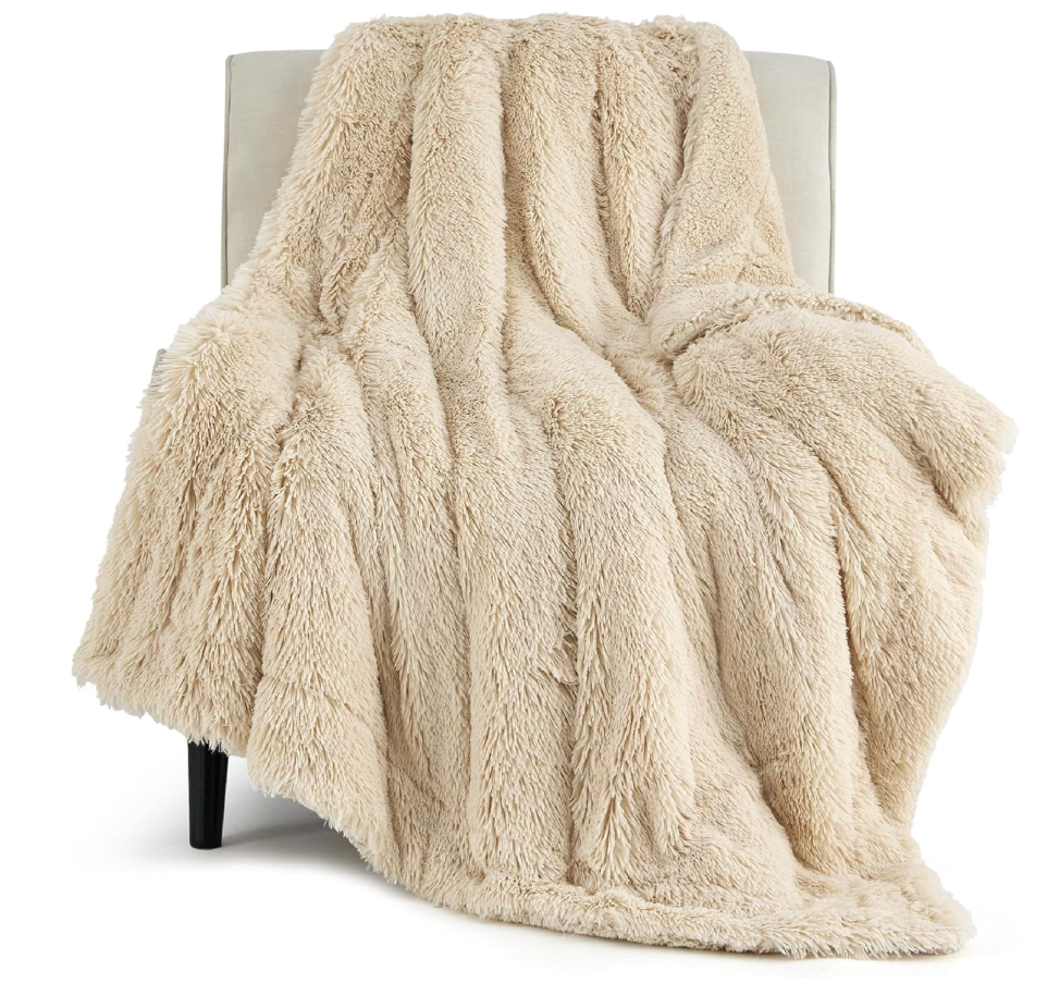 Soft Fluffy Beige Throw Blanket for Bed, Faux Fur Gifts Beige Decor Light Tan Khaki Blanket Neutral Decoration for Home, Soft Cozy Fuzzy Plush Thick Warm Sherpa Fleece Cute Stuff