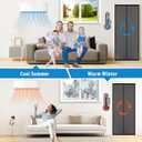 Magnetic Thermal Insulated Door Curtain Fits Door Size 36" x 82", Curtain Size 38" x 83", Thicker Layered Fabric Insulated Door Cover, Keep Warm Winter & Cool Summer, Dark Grey Fabric