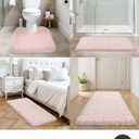 ILANGO Pink Bathroom Rugs 48" x24" Non Slip & Super Absorbent Extra Thick Soft, Washable Bath Mat for Floor, Microfiber Plush Shaggy Bath Rug with Rubber for Bathtub Shower Room Sink