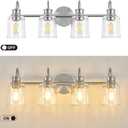 4 Lights Bathroom Light Fixtures Brushed Nickel Vanity Lights