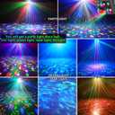 Party Lights,Disco DJ Strobe Light Rave Stage Projector Effect Dance Club Light Sound Activated with Remote Control for Parties Home Show KTV Pub Dance Christmas