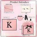 2 x Eaureum Personalized Initial K Gift Bags for Girls Women, 13" Pink Initial K Gift Bags for Birthday Wedding Holidays Party Decorations for Her Girls Women Daughter Granddaughter Friends Wife