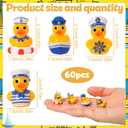 60pcs Mini Resin Sailor Cruise Ducks, Tiny Cruise Duck for Hiding, Miniature Sailor Cruise Figurines, Ducks for Cruise Ship, Nautical Cruise Party Favors Gift Decoration (4 Styles)