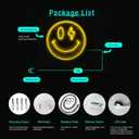 Smiley Face Neon Sign, LED Neon Light for Wall Decor, USB Powered Light Up Signs, Yellow Neon Smiley Face Sign for Kids, Bedroom, Party, Bar, Wedding Decoration Gifts, 13.8 inches