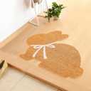 FYSUIMU Easter Bunny Shaped Natural Coir Doormat Cute Rabbit Welcome Floor Mat Non-Slip Entrance Door Rugs for Indoor Outdoor Bathroom Decor, 16.5 x 29 Inch