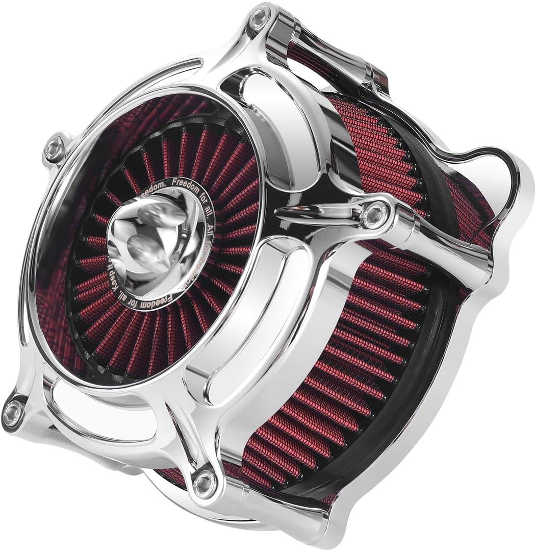 Air Filter Cleaner for Harley Davidson Softail Touring Street Road King Glide Trike for Harley Davidson Air Intake Filters for Softail Dyna 93-15, Touring 01-07 Red