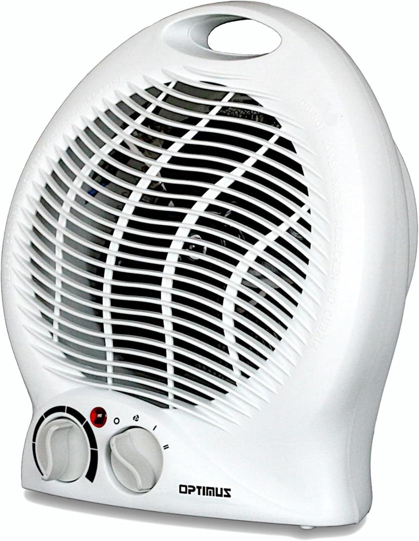 Optimus H-1322 Portable 2-Speed Fan Heater with Thermostat , White