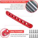 E-cowlboy Grab Handle Inserts Cover+Push Button Knobs Cover Trim for Jeep Wrangler JK JKU Sahara Rubicon Unlimited 2007-2018 Exterior Door Handle Decoration Accessories Aluminum (Red)