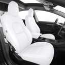 AOMSAZTO Car Seat Cover for Tesla Model 3 2017 2018 2019 2020 2021 2022 2023 - Full Set Customized White Seat Covers (with Armrest Cover)