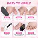 UNA GELLA Toe Nail Tips Squavol 510 Pcs - Soft Gel Toe Tips Acrylic Nails, Square Round Half-Cover Nail Forms for Toe Nail Extension, Flexible Pre-filed False Toe Nails for Home DIY & Salon,15 Sizes