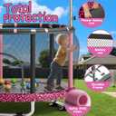 55" Toddler Mini Trampoline for Kids, Indoor Outdoor Toys with Swing, 440lbs Baby Kids Trampoline, Gymnastics Bar, Birthday Gifts for Boy Girl Age 1-8