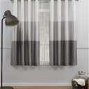 Exclusive Home Chateau Striped Faux Silk Grommet Top Curtain Panel Pair, 54"x63", Black Pearl