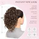 Claw Clip Ponytail Extension - 12 Inch Clip in Ponytail, Curly Pony Tails Hair Extensions, Natural Synthetic Hair Extensions Ponytail, Clip On Ponytails for Women (Color: Brown Mix Orange Brown)