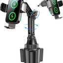 Dual Coil 15W Cup Phone Holder Mount,Wireless Car Charger Auto-Clamping Fast Charging Vent Phone Holders for Your Car for iPhone 17/16/15,Samsung Flip S25 S24 S23 S22 Ultra (Black)