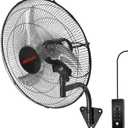 18 Inch Oscillating Wall Mount Fan, 3 Speed High Velocity Powerful, 90 Oscillation & 30 Tilt Cooling, Wall Fan for Home, Offices, Greenhouse, Workshop, Patio, Outdoor, Indoor ETL Certified