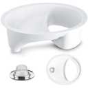 Frienda Urine Diverter Privy Complete Urine Separator with Stainless Steel Sink Lid for Compost Toilets, White(1 Pcs,Sink Strainer)