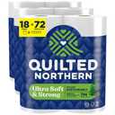 Quilted Northern Ultra Soft & Strong Toilet Paper, 18 Mega Rolls = 72 Regular Rolls, 5X Stronger*, Premium Soft Toilet Tissue