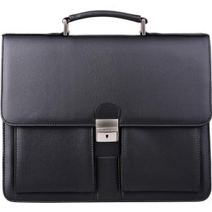 Jack&Chris Mens New PU Leather Attache Briefcase Traditional Messenger Lawyer Bag, MBYX015 (Black)
