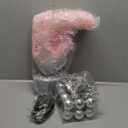 Sumind 24 Inch/2 ft Mini Pink Christmas Tree with Lights Tabletop Christmas Tree with 24 Pcs Ball Ornament Star DIY Pre-lit Small Artificial Pine for Xmas Table Home Indoor Decor(Silver Balls)