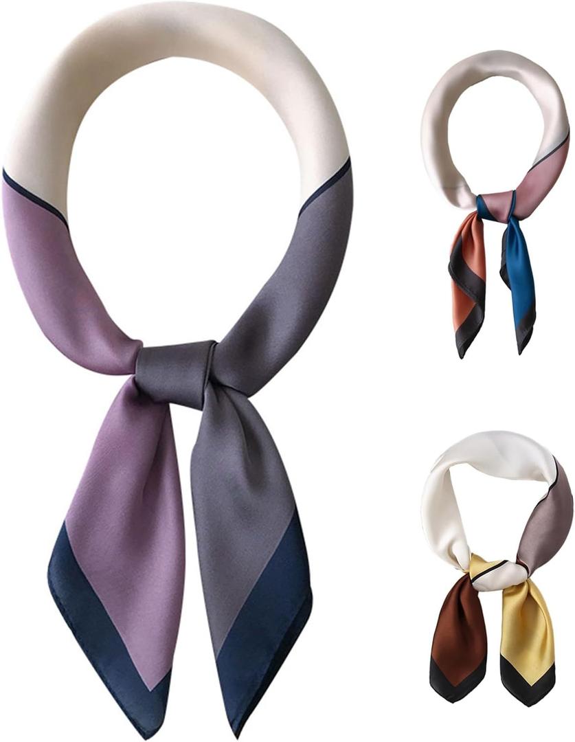 27.5 Inch Silk Feeling Scarf for Women Square Satin Head Scarf Hair Wrap Bandana