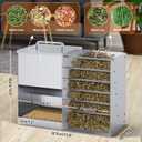 Automatic Rabbit Feeders for Cage Hay Feeder 4.5L Bunny Feeder Stainless Steel Rabbit Food Dispenser for Guinea Pig Squirrel Small Animals Trough
