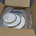 Tosnail Set of 2 Porcelain Cupcake Stand Ceramic Dessert Stand Tiered Serving Trays with Gold Rod, 3 Tiers and 2 Tiers Cake Stand Party Serving Trays Fruit Pastry Holders for Wedding and Party