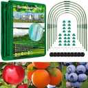 Garden Mesh Netting Kit 10 x 20 FT Garden Netting for Raised Beds with 6 Pcs Garden Hoops & 16 Pcs Garden Clips - Protect Your Climbing Plants, Vegetables, and Fruits from Animals and Birds