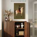 InSimSea Vintage Framed Wall Art, Abstract Horse Western Decor, 24x16in
