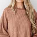 PRETTYGARDEN Womens Long Sleeve Tops 2025 Fall Fashion Shirts Trendy Clothes Casual Loose Crewneck Ribbed Knit Tunic Blouse (L)